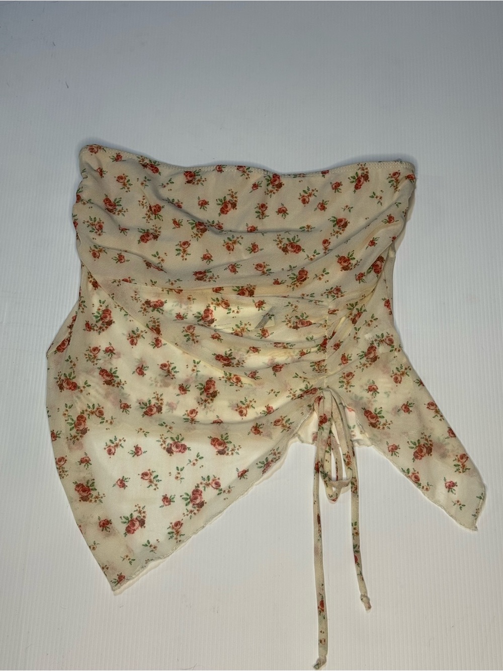 See You Monday Cream Floral Bandana Tank Top with Rose Print